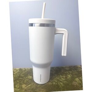 HydraPeak White Insulated Tumbler Stainless Steel 40oz With Handle and Straw‎